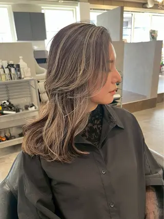 ロング カラー 白髪ぼかし 👒堀江・ヨンスクのヘアスタイル