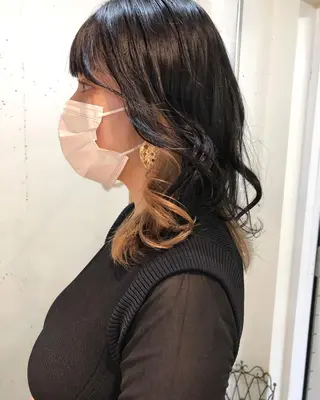 ミディアム カラー パーマ美容師 hanaのヘアスタイル