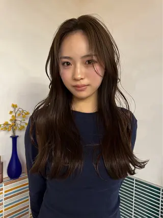 ロング カラー 💛艶感ハイトーン/ ブリーチ縮毛💛のヘアスタイル