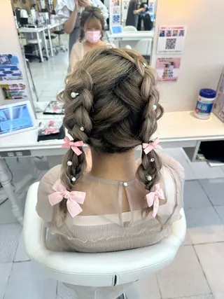ミディアム ヘアアレンジ エクステ♡ヘアメ 内村麻衣のヘアスタイル