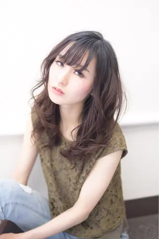 ロング カラー パーマ ヘアアレンジ テラモト カズヨシのヘアスタイル