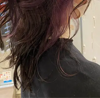 セミロング カラー ウルフカット 811 大阪梅田 ウルフのヘアスタイル