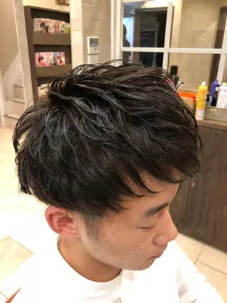 ショート カラー パーマ メンズ 💈大人の渋髪💈 店長　大橋侑弥のヘアスタイル