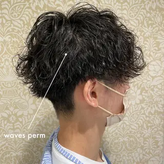 ショート パーマ 髪質改善カラー💎 オオネヨシナリのヘアスタイル