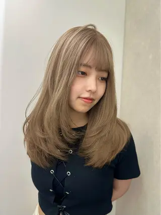 ロング カラー 🎀韓国レイヤー特化 🎀ベージュ/ミクのヘアスタイル