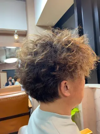 ショート カラー パーマ メンズ スローエイジング/ ダメージレス鈴木慎一のヘアスタイル