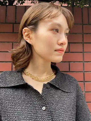 ミディアム カラー 吉田一輝 外国人パーマのヘアスタイル