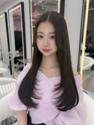 ロング カラー 新宿/韓国ヘア 中明度カラー/かやのヘアスタイル