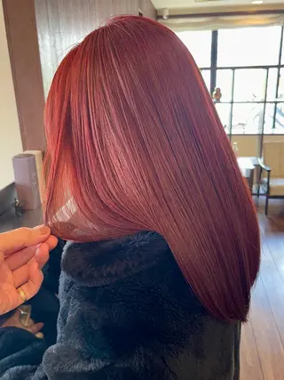 セミロング カラー 髪質改善ｶﾗｰ ｹｱﾌﾞﾘｰﾁ/ﾀﾑのヘアスタイル