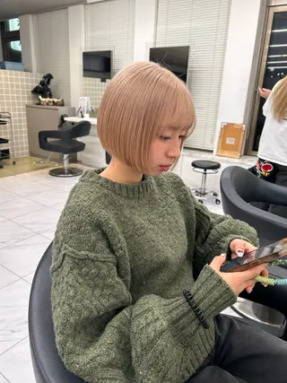 ミディアム カラー ヘアアレンジ 💎韓国/ レイヤー カット/ 暖色🫧のヘアスタイル