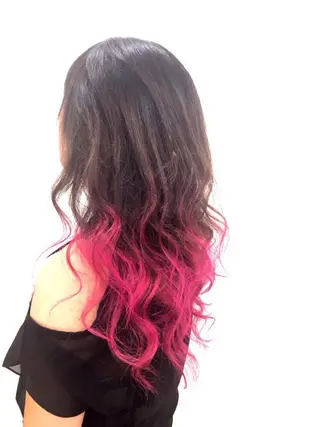 カラー れん/ハイトーン /エクステ/韓国風のヘアスタイル