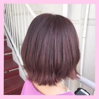 ミディアム カラー SHIN/レイヤー カット×クロスパーマのヘアスタイル