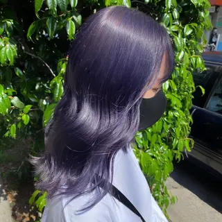 セミロング カラー マンツーマン女性 美容師 奏のヘアスタイル