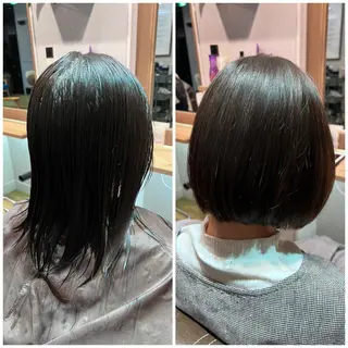 ミディアム カラー ツキダテ ユイのヘアスタイル