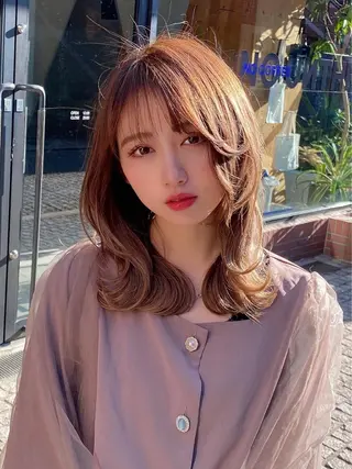 セミロング パーマ ETOWA shinjuku所属・小顔似合わせ提案/ レイヤー/川澄かずまのヘアスタイル