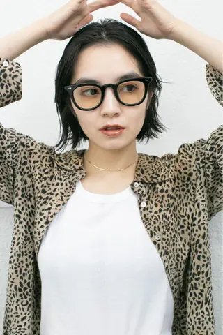 ショート カラー パーマ/レイヤー 岩山丈一郎のヘアスタイル