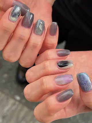 ネイル なんば堀江/育爪施術 ニュアンス✻Kaphのネイルデザイン