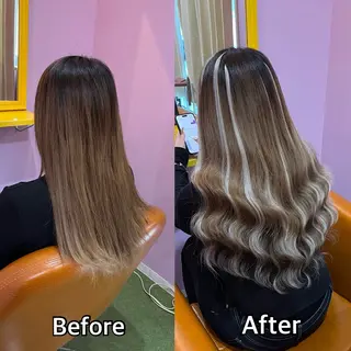 ロング シール＋ちび編み込み エクステ梅田🐨のヘアスタイル