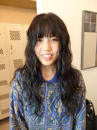 ロング パーマ 彩葉/ブリーチ/ カットモデル栄・伏見のヘアスタイル