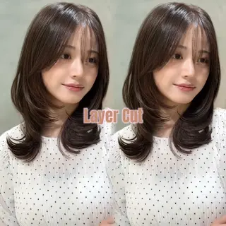 ミディアム Lond Cheri所属・saki /レイヤー / 髪質改善のヘアスタイル