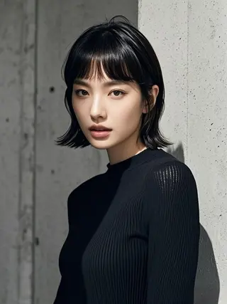 ミディアム ウルフカット 811 大阪梅田 ウルフのヘアスタイル