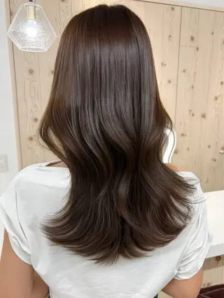 ロング カラー 新宿/韓国ヘア/ 髪質改善ストレートのヘアスタイル