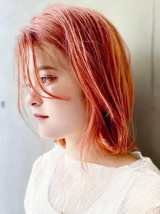 セミロング メンズカット デザインカラーのヘアスタイル