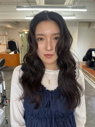 ロング レイヤー/ケアパーマ /ニュアンス/モードのヘアスタイル