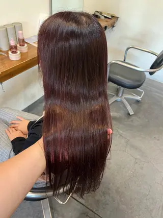 ロング カラー 丸山 菜々子のヘアスタイル