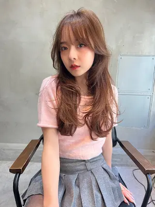 ロング カラー サイエンスアクア/艶 髪/レイヤー/清水のヘアスタイル