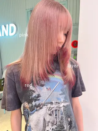 セミロング カラー ヘアアレンジ 愛されカラー🩷 はるなのヘアスタイル