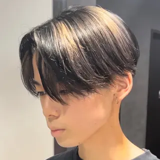 ショート カラー パーマ メンズ センターパート マスターかずまのヘアスタイル