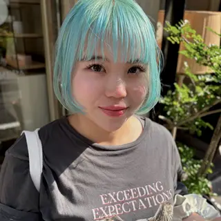 ミディアム カラー 水原波津輝/ボブ /ニュアンスパーマのヘアスタイル