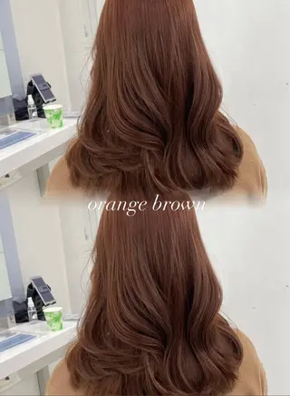 セミロング カラー ヘアアレンジ Ella所属・nana【艶髪】/ レイヤー/縮毛矯正のヘアスタイル