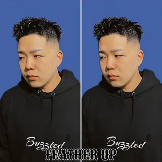 ミディアム パーマ メンズ &CREW スタッフのヘアスタイル