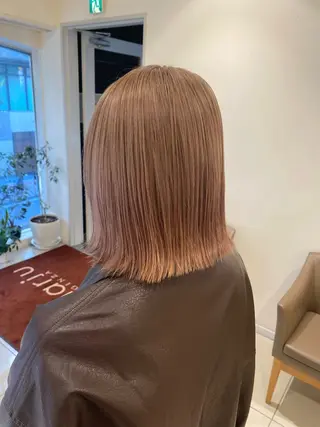 ミディアム カラー 髪質改善/白髪ぼかし レイヤー 🌱千咲季のヘアスタイル