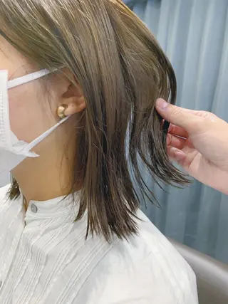 カラー ボブパーマコテ巻き風 パーマNo1深江秀平のヘアスタイル