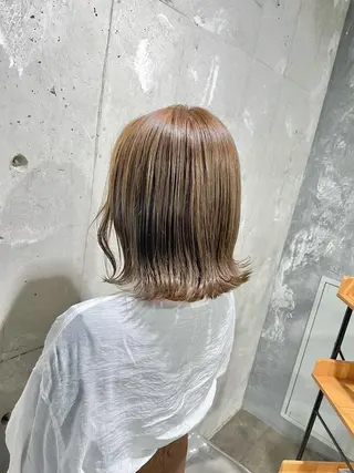 ミディアム カラー ベージュカラー💖 やすひろのヘアスタイル