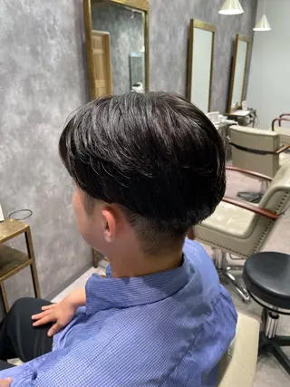 パーマ メンズ 艶感暖色カラー /透明感/瀬戸山舞のヘアスタイル