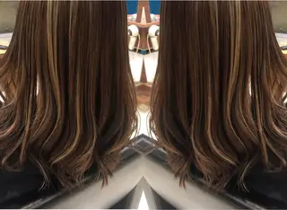 セミロング カラー 湯浅  隆のヘアスタイル