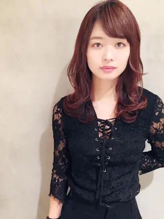 ミディアム カラー パーマ 大西 直人のヘアスタイル