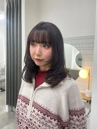 セミロング カラー ベージュ⟡˖レイヤー ˖ ࣪⊹あずきのヘアスタイル