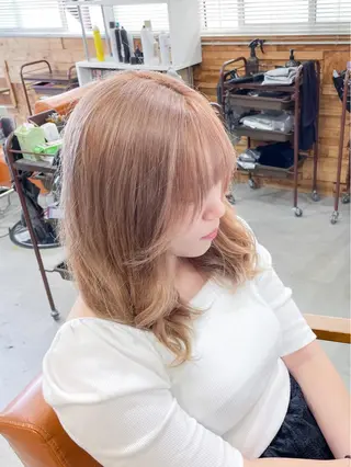 セミロング カラー かんばら りょーいのヘアスタイル