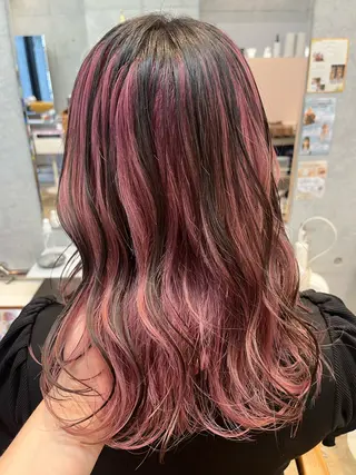 ロング カコ/レイヤーカット ヘアアレンジのヘアスタイル