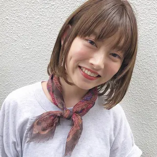 ミディアム 義本 風佳のヘアスタイル