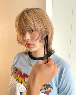 ミディアム Hair & make Lamp所属・梅田のブリーチ特化 美容師KAI🥰のヘアスタイル