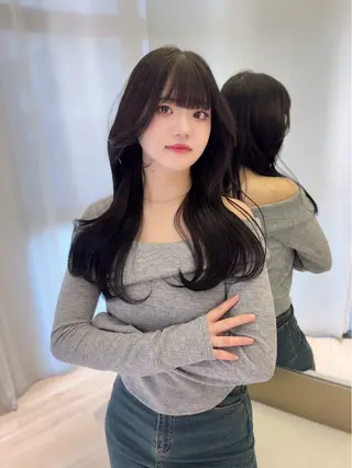 ロング カラー ParveMix 楠本結菜のヘアスタイル