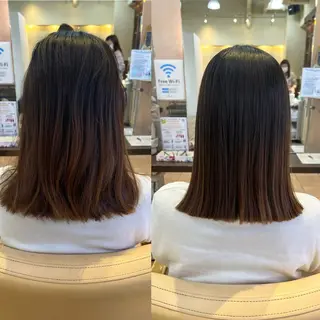 ミディアム パーマ 地毛風ストレート ⚡️下ノ村柊斗⚡️のヘアスタイル