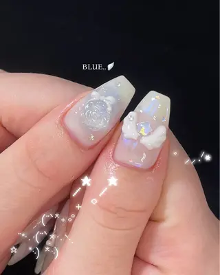 ネイル MINAMI໒꒱ Y2K、韓国ガーリーのネイルデザイン