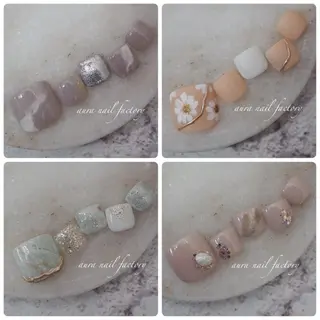 ショート カラー ネイル 赤羽　アウラ ネイルファクトリーのネイルデザイン